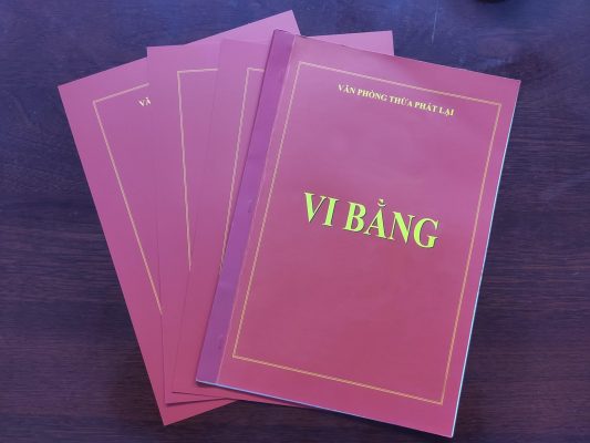 phí lập vi bằng