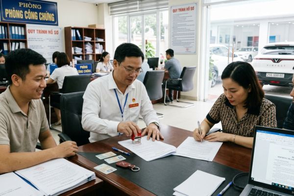 Công chứng hợp đồng mua bán xe điện Vinfast VF5