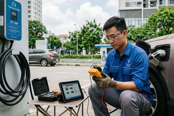 Kiểm tra hệ thống sạc xe điện