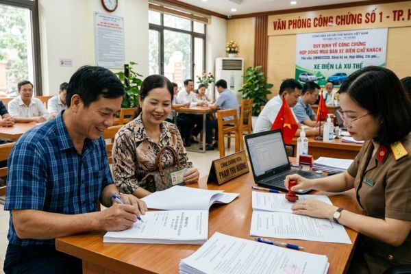 Quy định về công chứng hợp đồng mua bán xe điện chở khách