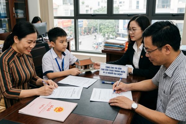 Tặng cho tài sản cho con chưa thành niên: Ai là người đại diện?