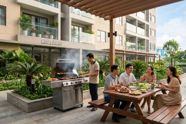 Mua nhà căn hộ có khu vực BBQ ngoài trời
