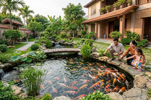 Mua nhà đất có thể xây dựng hồ cá Koi được không?