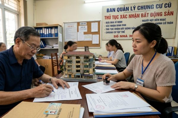 Bán nhà chung cư cũ: Thủ tục xác nhận tình trạng bất động sản tại ban quản lý