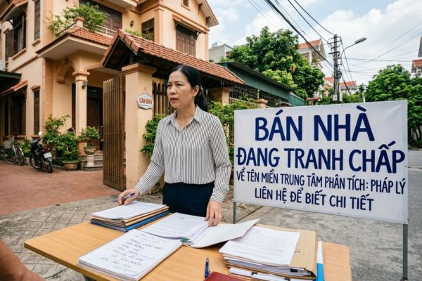 Bán nhà có tranh chấp về tên miền trung tâm phân tích: Pháp lý
