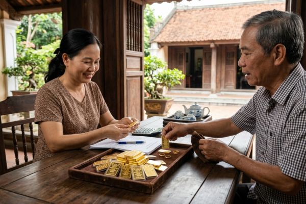 Bán nhà nhận tiền đặt cọc bằng vàng: Rủi ro biến động giá và cách thỏa thuận