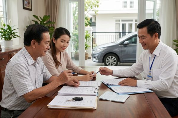 Cho tặng tài sản là xe ô tô đang thế chấp ngân hàng: Quy trình ba bên