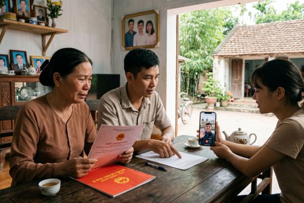Tặng cho nhà đất cho hai người con nhưng một người ở nước ngoài không về được
