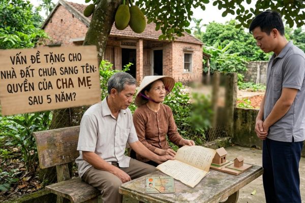 Tặng cho nhà đất nhưng không sang tên: Bố mẹ có quyền đòi lại đất sau 5 năm?