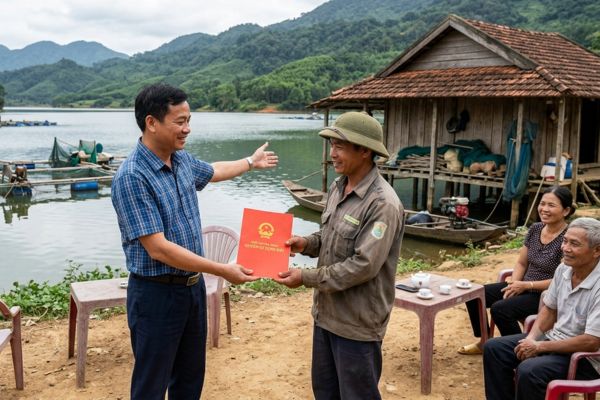 Tặng cho quyền sử dụng đất mặt nước hồ thủy lợi cho mục đích nuôi trồng thủy sản