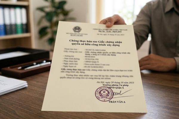 Chứng thực bản sao Giấy chứng nhận quyền sở hữu công trình xây dựng