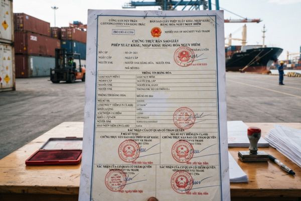 Chứng thực bản sao Giấy phép xuất khẩu, nhập khẩu hàng hóa nguy hiểm