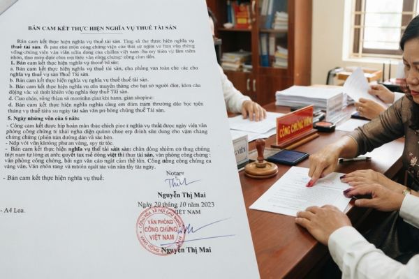 Chứng thực chữ ký trên bản cam kết thực hiện đầy đủ nghĩa vụ thuế tài sản