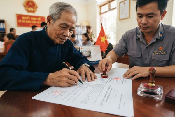 Chứng thực chữ ký trên bản cam kết tự nguyện chuyển giao quyền sử dụng đất