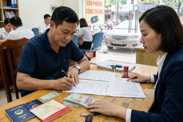 Chứng thực hợp đồng thế chấp tài sản là xe ô tô để vay tiền cá nhân