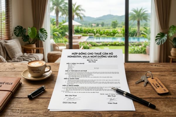Hợp đồng cho thuê căn hộ Homestay, Villa nghỉ dưỡng ven đô