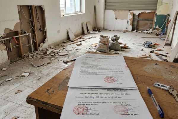 Hợp đồng cho thuê mặt bằng kinh doanh bị bên thuê tự ý cải tạo hư hỏng
