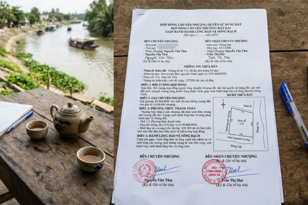 Hợp đồng chuyển nhượng đất đai giáp ranh hành lang bảo vệ sông rạch