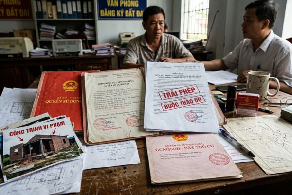 Hợp đồng chuyển nhượng đất thổ cư có công trình xây dựng trái phép