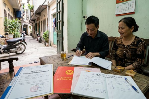 Hợp đồng chuyển nhượng đất thổ cư trong ngõ sâu: Mẹo tra cứu lộ giới