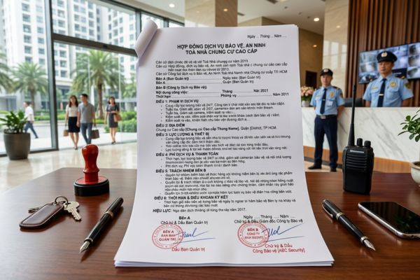 Hợp đồng dịch vụ bảo vệ, an ninh cho tòa nhà chung cư cao cấp