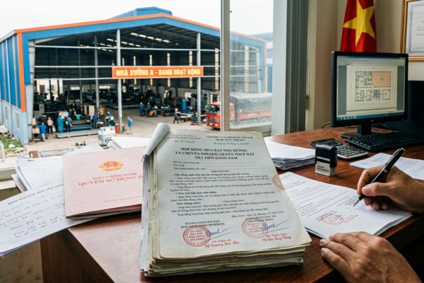 Hợp đồng mua bán nhà xưởng gắn liền với đất thuê trả tiền hàng năm