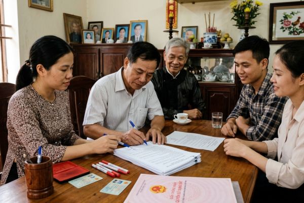 Hợp đồng tặng cho nhà đất kèm thỏa thuận không chia tài sản khi con cái kết hôn