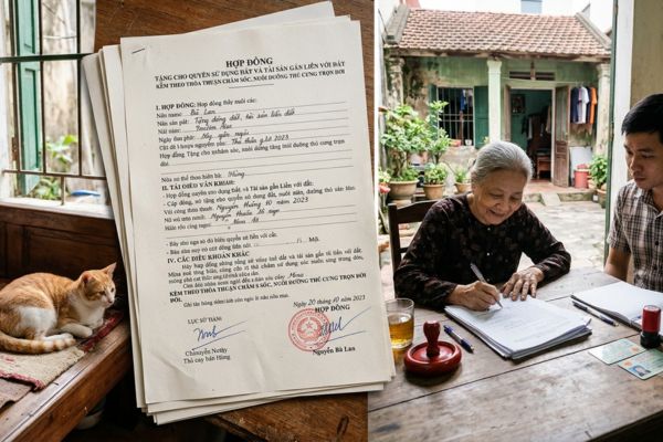 Hợp đồng tặng cho nhà đất kèm thỏa thuận phải nuôi dưỡng thú cưng trọn đời