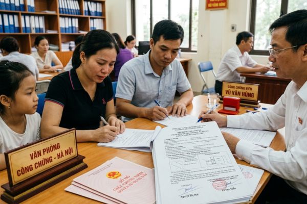Hợp đồng thỏa thuận việc cấp dưỡng nuôi con bằng tài sản bất động sản